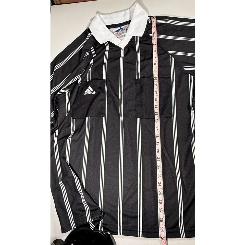 Adidas Referee Jersey Mens Large Black New Vintage CPA Pro‎ JSY Soccer Y2K